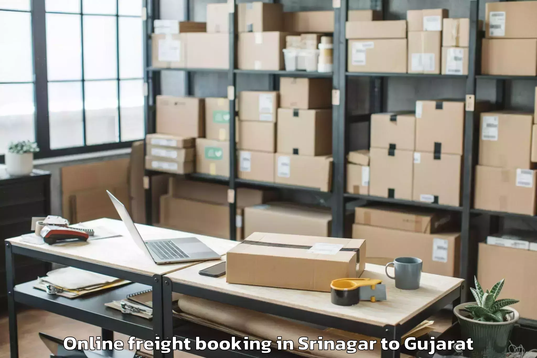 Book Srinagar to Thasra Online Freight Booking